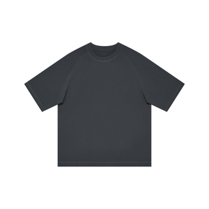 T-shirt pour homme à manches courtes, col rond, couleur unie blanche, 100% coton, tricoté, coupe décontractée, tissu jersey - Product Image 4