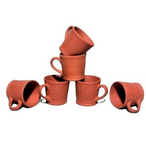 Ensemble de 6 tasses coniques en argile terracotta de luxe - Écologiques et réutilisables - SwamiG TradeX - Antidérapantes - Portables - Product Image 1
