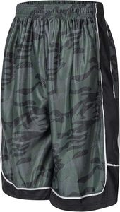 Shorts pour hommes à séchage rapide, camouflage, taille élastique, avec bande latérale, style sport décontracté, tissu tissé 100% polyester - Product Image 5
