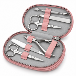 Luxury Stainless Steel <b>Professional</b> Manicure <b>Kit</b> 6 Piece <b>Nail</b> Clipper Set Portable Classic Style Case for Adult Use - Product Image 4
