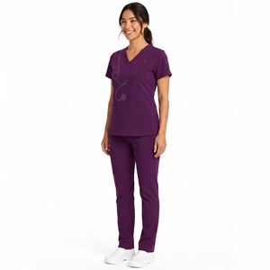 Conjunto de Ropa Médica sin Costuras, Diseño de Logotipo Personalizado OEM, Uniforme de Enfermería Unisex, Poliéster/Algodón de Alta Calidad Tejido con Aguja - Product Image 4