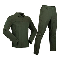 Ensemble veste et pantalon cargo tactique professionnel, extensible, respirant, coupe-vent, 4 saisons, anti-UV, ignifuge, camouflage d'usine