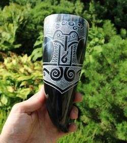 Vaso Vikingo Hecho a Mano con Cuerno de Búfalo Natural, Ecológico, de Lujo, Rústico, para Cerveza, Whisky, Vino, Regalo Medieval para Bar - Product Image 6