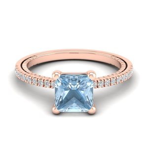 Bague en or massif 14 carats REYES, nouveau design, diamant certifié IGI, prix de gros, pierre précieuse aigue-marine 2 carats, cadeau de mariage, bijoux fins - Product Image 5