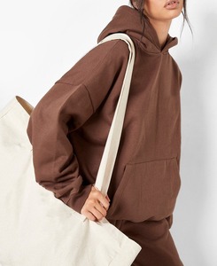 Vente en gros de sweats à capuche oversize en coton, 100% coton, impression personnalisée, hauts respirants à manches longues pour femmes - Product Image 2