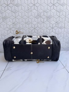 Nouveau Sac de Voyage en Cuir Véritable à Poils, Sac de Créateur Unique Fait Main, Sac de Voyage Unisexe Multi-usages Grande Taille, Sac Polochon - Product Image 5