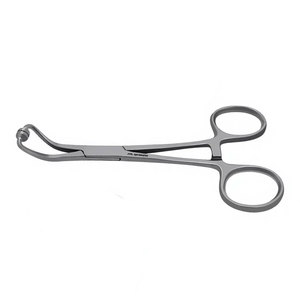 Pince à serviettes Hoff 5,25 pouces, courbée, arrondie, à dents croisées, en acier inoxydable, instrument chirurgical réutilisable pour interventions médicales - Product Image 5