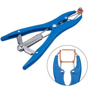 Alicates de expansión Burdizzo sin sangre para anillos de castración, herramienta de granja para cerdos y vacas, modelo E-800 CE, de plástico azul para la castración de ganado. - Product Image 2