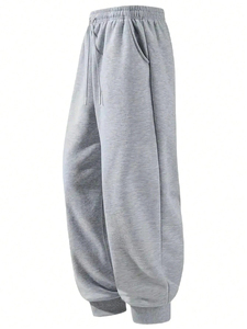 Ensemble de survêtements décontractés pour hommes, pantalon à taille mi-haute en tissu peigné, devant plat, 2 pièces, prix de gros, meilleures ventes - Product Image 2