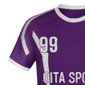 Men Purple White Sublimated Handball Jersey Short Sleeve <b>Polyester</b> Sports <b>Shirt</b> Team Wear Performance Match Training Apparel - Product Image 4
