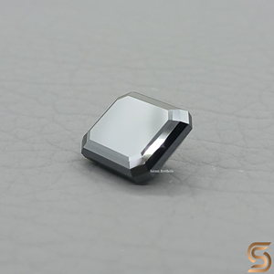 12x10mm Hand Cut Black Moissanite 7.00 CT Emerald Cut Loose Stone, <b>Large</b> Gothic Diamond, Statement <b>Ring</b> Gem, Hand cut moissanite - Product Image 5