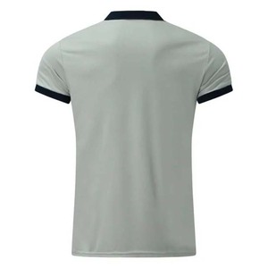 เสื้อเชิ้ตแขนสั้นผู้ชาย สีดำ ผ้าถัก 100% คอตตอน มีซิปด้านหน้า โลโก้ แห้งเร็ว สไตล์ลำลอง ดีไซน์เรียบง่าย ทรงปกติ - Product Image 2