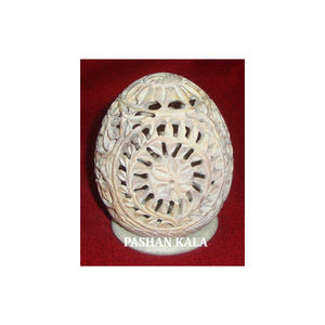 Portavelas Ovalado de Piedra Jabonosa Natural Hecho a Mano con Tallado Jali de Alta Calidad para Decoración del Hogar - Product Image 6