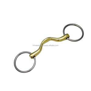 MH Professional Mors de cheval en laiton à anneau fixe et embout hautement courbé, équipement d'entraînement pour chevaux, mors de fabricant - Product Image 6