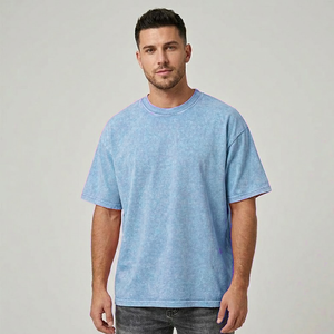 T-shirt imprimé streetwear personnalisé de haute qualité, effet délavé, pour homme, fitness et tenue décontractée, t-shirt confortable pour homme - Product Image 1