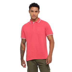 Polo pour homme de qualité export, design personnalisé, confortable et élégant, couleur unie, avec poche, idéal pour l'été - Product Image 1