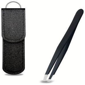 Pinzas de acero inoxidable de alta calidad para una depilación eficiente, perfectas para la rutina de belleza diaria, vienen con estuche de viaje. - Product Image 1