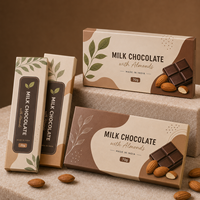 Boîte d'emballage pour tablette de chocolat au lait fabriquée en Inde, boîte rigide en papier d'art avec impression quadricolore, écologique et de qualité alimentaire