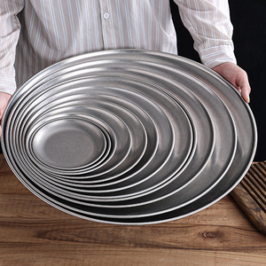 Plateau de service en acier inoxydable, plat à fruits et desserts de luxe vintage en métal, plat peu profond pour la maison, les fêtes et les déjeuners - Product Image 6