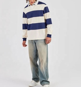Maillot de rugby décontracté personnalisé de haute qualité pour homme, à manches longues, avec col, 100 % coton, écologique et respirant, vêtement de sport - Product Image 1