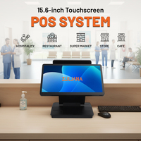 15,6-дюймовая POS-система I3/I5 с Windows 11, сенсорный кассовый терминал с дисплеем PCAP твердостью 9H, 10-точечный мультитач, моноблочный кассовый аппарат