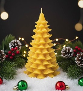 Bougie en cire de luxe pour arbre de Noël, faite à la main, non toxique, pour les fêtes, Diwali, Ramadan, décoration de la maison et occasions festives - Product Image 1