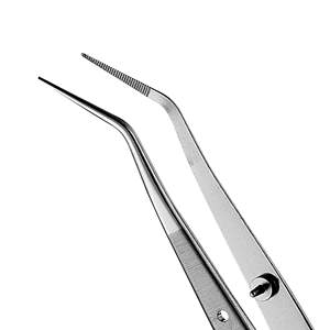Pinza de 18 pulgadas con punta angulada serrada de 1 mm, 16 cm, para manipulación de materiales dentales, instrumento quirúrgico de acero inoxidable autoclavable - Product Image 2