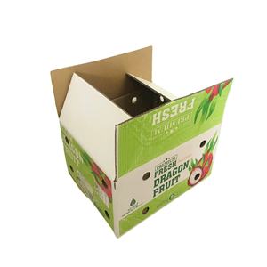 Boîtes de papier kraft ondulées pliantes rectangulaires OEM 40*30.5*21.5 Emballage flexographique imprimé UV de fruits du dragon Agriculture - Product Image 4