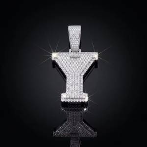 925 Sterling Silver Moissanite Letter Y Pendant Ivy Chain Necklace Initial Charm Jewelry Gift <b>Box</b> - Product Image 5