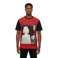 T-shirt pour homme 100% coton tissé, imprimé sérigraphié avec strass, design personnalisé, écologique, séchage rapide, respirant, coupe classique