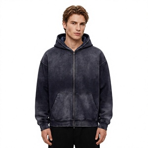 Men's Purple <b>Tie</b>-<b>Dye</b> Hooded Zip-Up <b>Sweatshirt</b> Regular Fit Casual Fleece Cotton Autumn Wear - Product Image 2