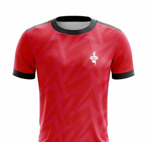 Maillot de football personnalisé avec logo imprimé sur le devant, fabriqué en usine, 100 % polyester, séchage rapide, manches courtes, dernier design - Product Image 2