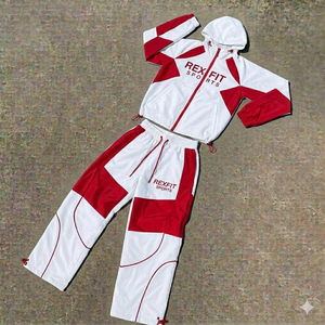 Conjunto Deportivo para Hombre 2026, Transpirable y Reflectante, 2 Piezas, Chaqueta Cortavientos Blanca y Verde y Pantalones, Venta al Por Mayor - Product Image 3