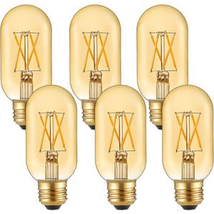 Lampadina LED Edison Dimmerabile AC120V 400lm 6W Equivalente, Bianco Caldo 2200K Ambra, Attacco E26 Tubolare T14 T45, Sostituzione per Lampadine LED da 60 Watt - Product Image 1