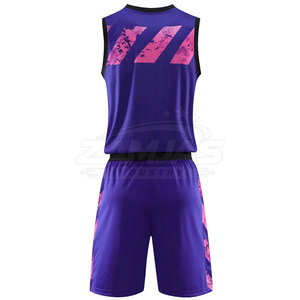 Uniformes de Baloncesto Deportivos de Último Diseño, Impresión Personalizada, Uniforme de Baloncesto de Color Sólido - Product Image 2