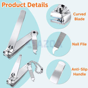 Coupe-ongles pour bébé en acier inoxydable à lame courbée avec lime, qualité supérieure, vente en gros, fabriqué au Pakistan - Product Image 2