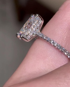 4.5 Carat VVS Diamond Classic Engagement <b>Ring</b> for Women | Hidden Halo Oval <b>Solitaire</b> Wedding Anniversary <b>Ring</b> | Luxury Gold - Product Image 4