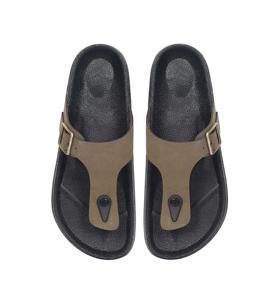 Men’s Casual Buckle Slide <b>Sandals</b>, Open Toe Comfort Slippers, Adjustable Strap with Textured Rubber Sole for Everyday Wear - Product Image 1