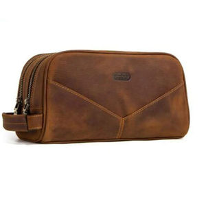 Bolsa de Aseo de Cuero de Búfalo de la Mejor Calidad para Hombre, Neceser de Viaje de Negocios, Estuche de Maquillaje, Bolsas de Cosméticos - Product Image 3