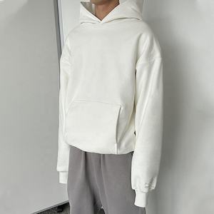 High Quality <b>Oversized</b> <b>White</b> <b>Hoodie</b> for Men Heavy Weight Blank Plain Fleece <b>Oversized</b> Pullover <b>Hoodie</b> - Product Image 2