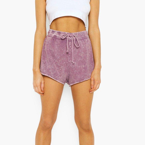 Shorts pour femmes en coton 100% décontractés, taille élastique, respirants, motif à carreaux, 180g, avec poches, de haute qualité - Product Image 4