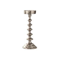 Support de bougie décoratif de Noël de qualité supérieure, décoration d'intérieur, finition argentée, en aluminium moulé, écologique, durable, fait main