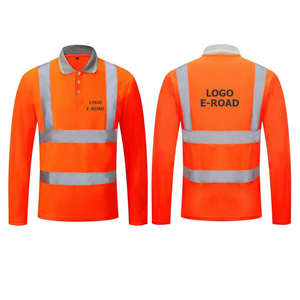 Camisetas de Trabajo de Manga Larga de Alta Visibilidad Reflectantes, Camisetas de Seguridad con Cuello Redondo y Polo, Uniformes para Ingeniería Industrial y Construcción - Product Image 6