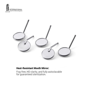 Ensemble de 12 miroirs buccaux dentaires manuels autoclavables certifiés CE, légers, en acier inoxydable de classe I, argentés, positions ergonomiques - Product Image 6
