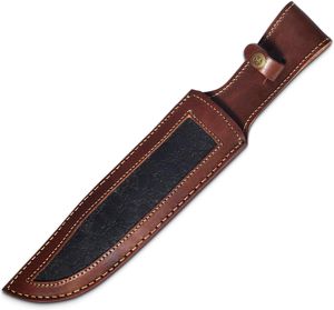 Cuchillo de Caza de Hoja Fija de Acero de Damasco Forjado a Mano con Mango de Hueso Natural y Detalles de Latón, Cuchillos Personalizables al por Mayor OEM - Product Image 6