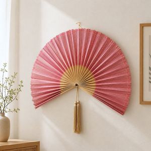 <b>Large</b> Handmade Bamboo <b>Wall</b> Fan Rustic Woven <b>Wall</b> <b>Decor</b> Eco-Friendly Decorative Hanging for Living Room Bedroom - Product Image 1