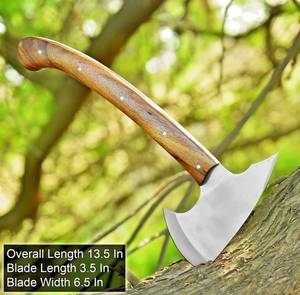 Hache professionnelle en acier inoxydable avec manche ergonomique en bois pour le camping en plein air - Product Image 3