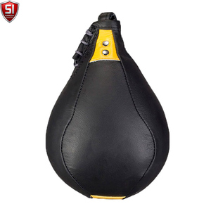 Sac de frappe réflexe en cuir PU Speed Ball noir et orange pour l'entraînement et la pratique - Product Image 4