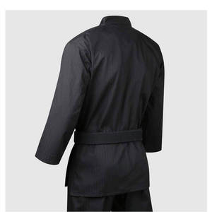 Uniforme de Taekwondo noir côtelé professionnel, combinaison d'arts martiaux Dobok, vêtements d'entraînement respirants pour le karaté, pour enfants et adultes - Product Image 2