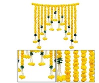 Dekorasi Klasik India Bunga Marigold Buatan Toran Hiasan Pintu Gantungan Dinding Garland Buatan Tangan Perayaan Pernikahan Natal Diwali